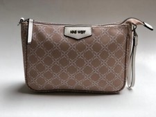 Nine West Zippered Cosmetic Bag Cream Color Good Condition wallet for women