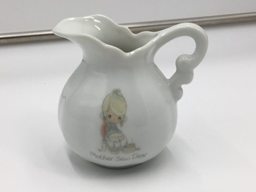 Precious Moments Mother Sew Dear Mini Pitcher 1986 Samuel J Butcher Enesco Japan - Picture 2 of 9
