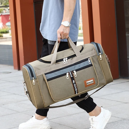 Große Oxford Reisetasche Fitnessstudio 45/60L wasserabweisend Gepäcktasche mit Gurt - Bild 16 von 49