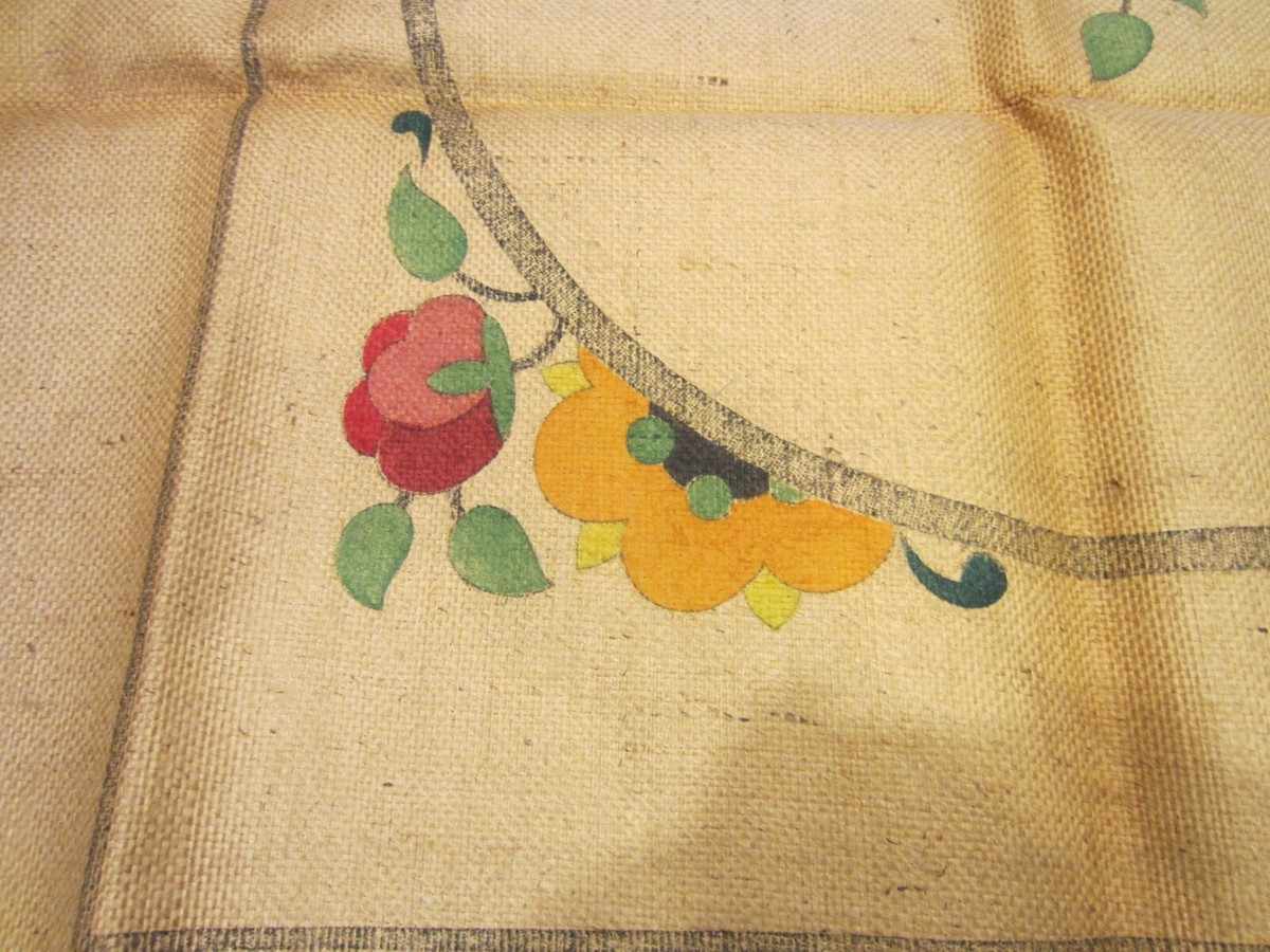 Motif De Crochet Pour Tapis Vintage, Sur Toile Burlap, Columbia Nosegay No. 3061, 41x56 Cm, Neuf