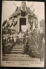 CPA 67 WOERTH Monument de l'Armée française 14 juillet 1919 animé