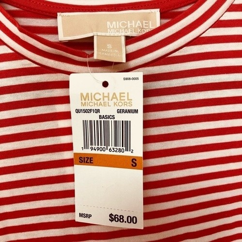 Michael Kors Red & White Stripe Top - Picture 8 of 9