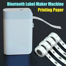 Label Maker Printer Thermal Bluetooth Wireless Mini Portable w/Thermal Paper