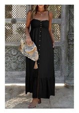 Black Smocked Dress - Medium