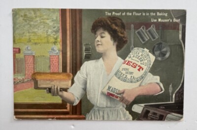 Mauser's Best Flour Laury's Station Pennsylvania Postcard Advertising Postcard