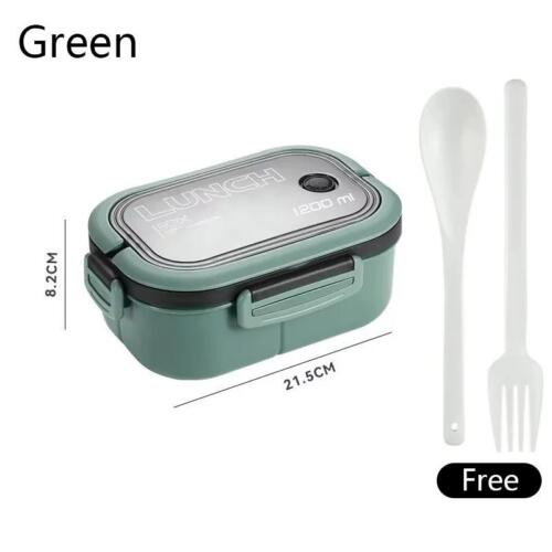 Contenedor Lonchera Portátil Rectángulo Plástico Moderno Multicolor con Tenedor 1200m - Imagen 25 de 31