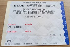 BLUE OYSTER CULT Paris Elysée Montmartre 1995 TICKET DE CONCERT ORIGINAL