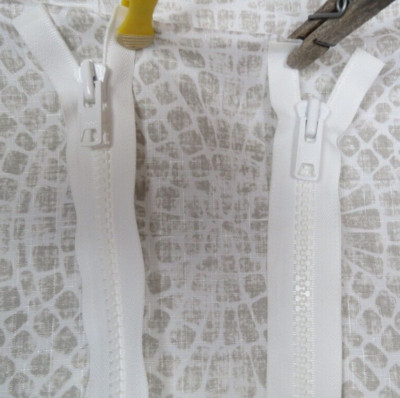60''  YKK Double Pull White Zipper VF Vislon Molded Tooth Sewing Craft White