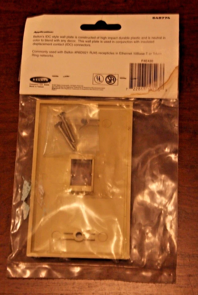 BELKIN KEYSTONE FACEPLATE / WALLPLATE (F4E430) (722868105238) NIP  *BRAND NEW* - Image 2 of 3