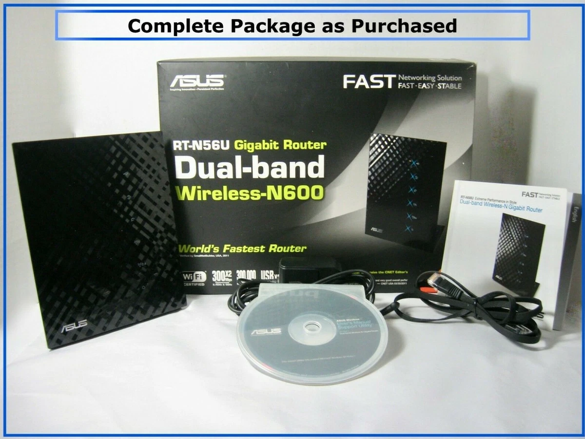 ASUS RT-N56U Dual-Band Wireless-N600 Gigabit Router 4-Ports.