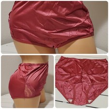 Vanity Fair Lace Nouveau Shiny Nylon Panty Full Cut 6/M Candy Pink