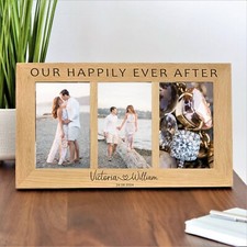Personalised Wooden Photo Frame Custom Engrave Any Text Wedding Anniversary Gift