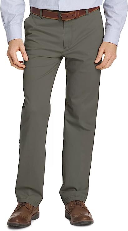 Узкие эластичные брюки-чиносы IZOD Non-Iron Performance, дымчатый жемчуг, 32x34