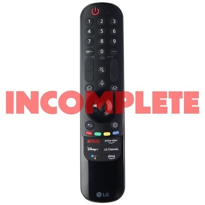 INCOMPLETE LG Remote Control for Select LG TVs Netflix/Prime/Disney/Alexa - Blk