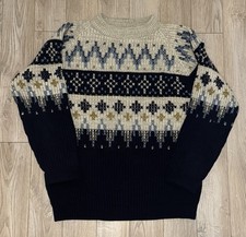 Vintage Burton Nordic Fair Isle 100 Acrylic Sweater Large Men s Heavy Knit