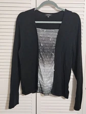 Elementz Sweater Top Black  W Gray Tiered Front  1 Piece XL