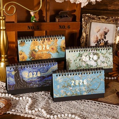 2026TISCHKALENDER VINTAGE MALERKALENDER MIT MEMO NOTIZEN | MONATSPLANER UK