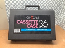 Clik Case 36 Cassette Tape Storage Box Hard Shell Carrying Case USA - VTG