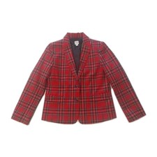 J.Crew Tartan Plaid 2 Button Holiday Blazer Red SIZE 6