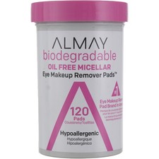 6 Pack Almay Biodegradable Oil-Free Micellar Eye Makeup Remover Pads, 120 Ct