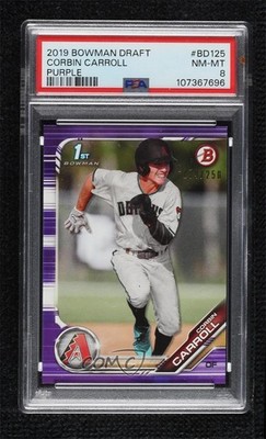 2019 Bowman Draft Purple /250 Corbin Carroll #BD-125 PSA 8 1n4o