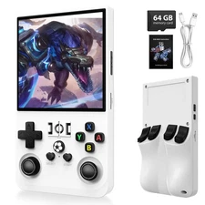 R36MAX Game Console,4.0 Inch IPS Screen Linux System with 64GB TF Card,Retro ...