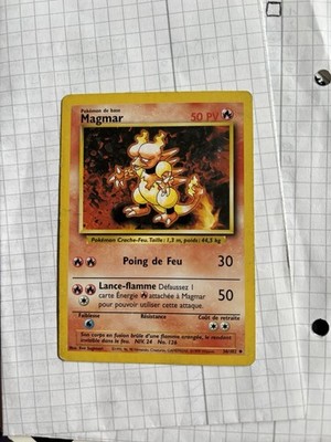 Magmar Pokémon Karte Französisch Base Set 36/102 1999 TCG Vintage
