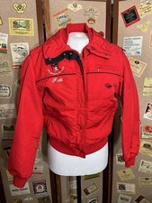 Roffe Ski Jacket Womens Sz 10 Red 3M Thinsulate Zipper Pockets Sports Vintage