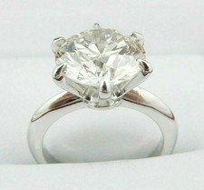 3.50Ct Round Cut Lab Created Diamond Solitaire Engagement Ring 925 Silver Bridal