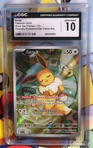 Pokémon CGC 10 Eevee Promo From Prismatic Evolutions Elite Trainer Box - 173