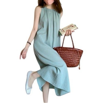 Sandro Sleeveless Seamoss Pleated Midi Dress Size 1/S