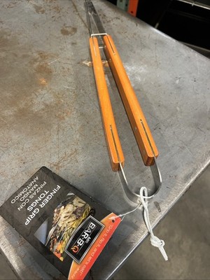 02152 Chef Master Y 18'' L Stainless Steel Head Mr. Bar-B-Q Finger Grip Tong