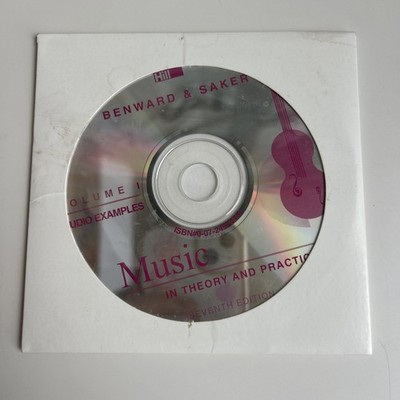 Music In Theory and Practice 7th Ed. Vol. 1 CD Bruce Benward & Marylin Saker