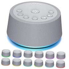 Sleep White Noise Sound Machines 32-Level Volume 30 Sounds 12 Colors Grey