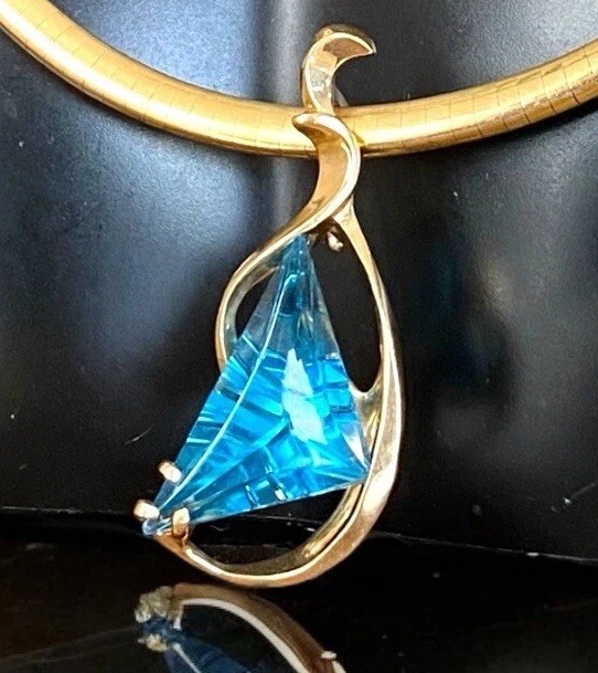 Designer CUSTOM 14k Solid Gold Massive Carved Blu… - image 7