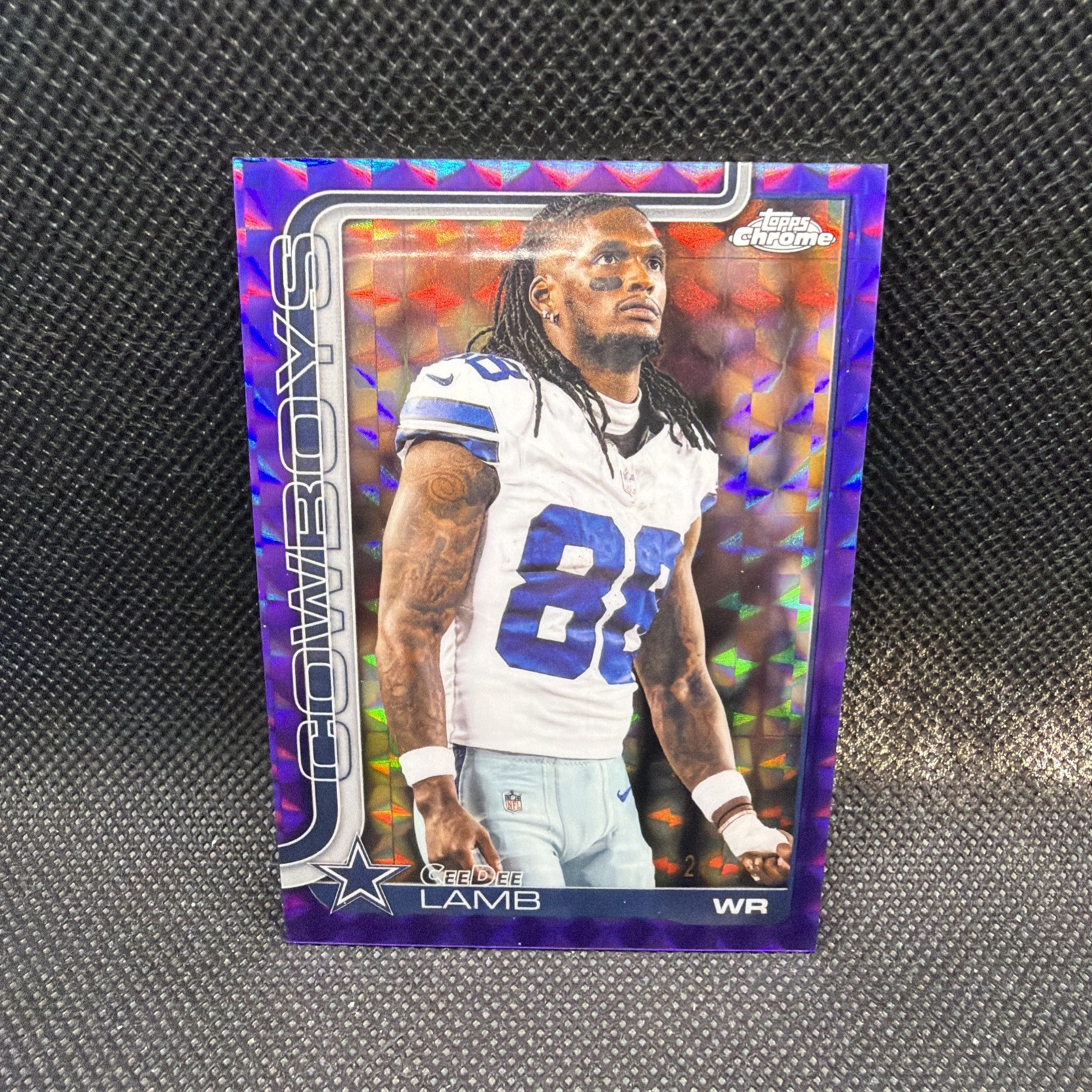 2025 Topps Chrome Football CeeDee Lamb Purple Geometric Image Variation /75