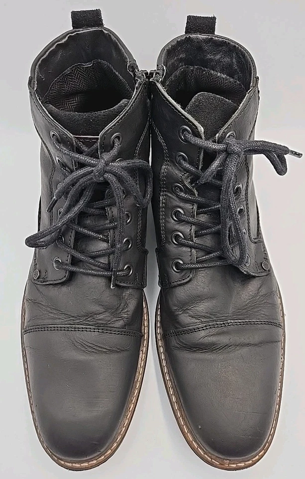 Bull Boxer Warrynt Botas Puntera-Puntera Para Hombre US 10 Negro Cuero Chukka Botas Hechas a Mano Foto 3 de 4