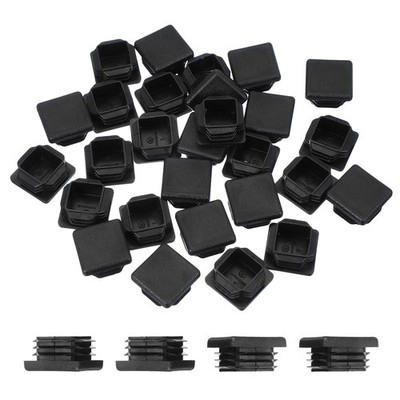 Endkappen Kunststoff 1-3/16 Zoll 30 Stück Vierkantloch schwarz