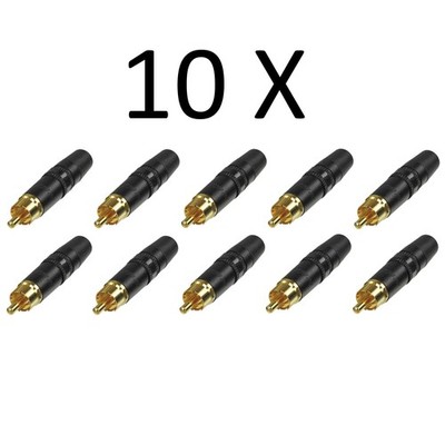Restposten 10 x REAN NYS373 Phonostecker vergoldete Kontakte schwarz **