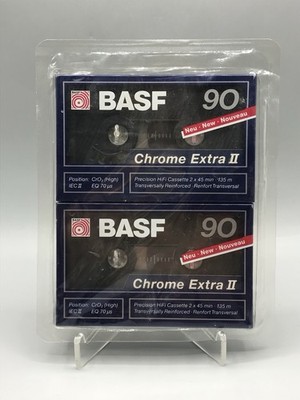 2x BASF Chrome Extra II 90 Min. Kassetten 2er Pack Leer Kassette OVP Unbenutzt