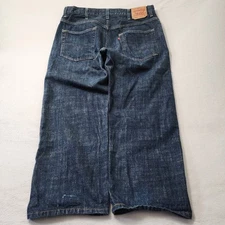 Vintage Y2k Levis 569 Baggy Jeans Mens 38x30 Blue Dark Wash Skater Grunge Wide 