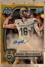 2024 Bowman University Chrome - Brayden Fowler-Nicolosi Auto /75 - Yellow
