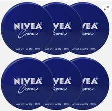 6 pcs Nivea Travel Size 1 oz. Creme Hand Body Skin Moisturizing Cream 30ml