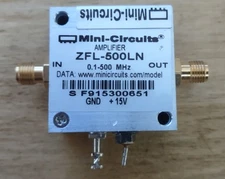 One Mini-Circuits ZFL-500LN Amplifier, 0.1 MHz to 500 MHz