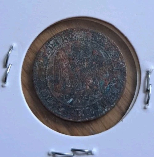 *coté Piece Monnaie De 2 centimes Napoléon III Tête Laurée 1862 A PARIS - Photo 2/2