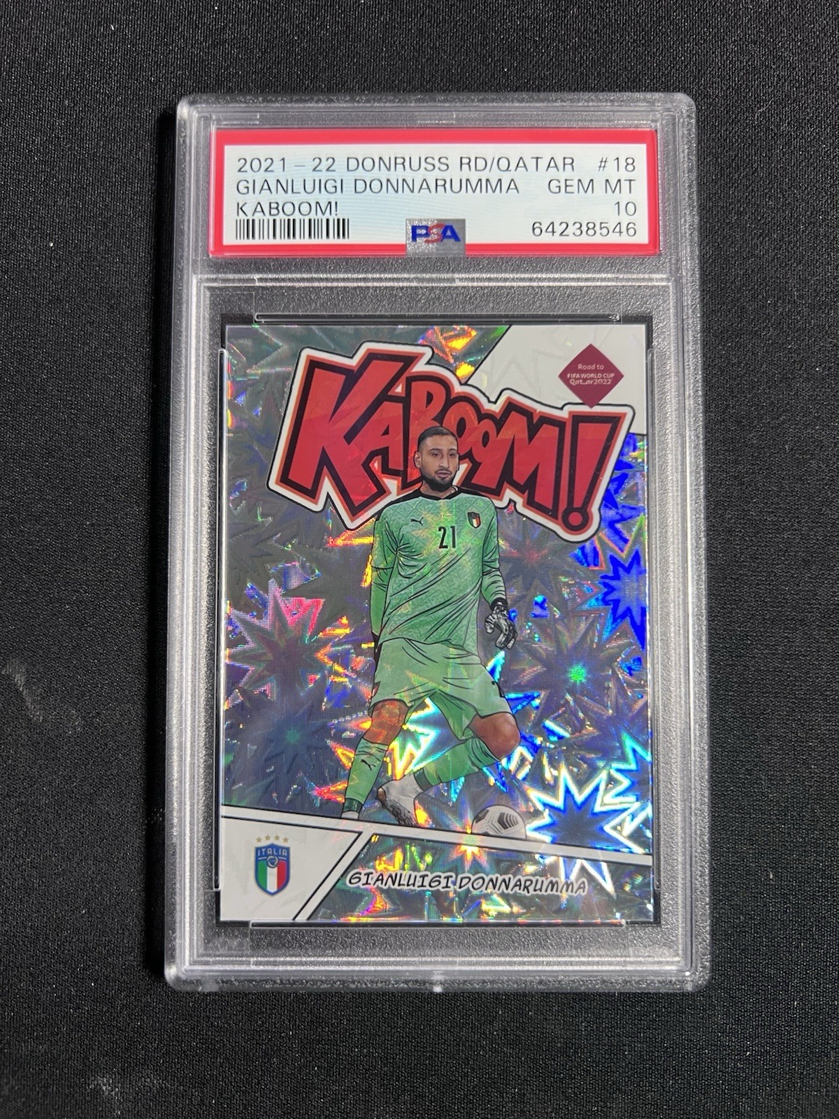 2021 Donruss Gianluigi Donnarumma Kaboom SSP #18 PSA 10 PSG