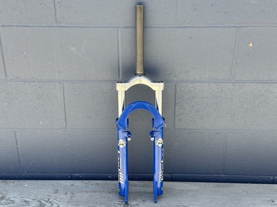 Marzocchi Bomber Flylight Air Fork 1-1/8 Straight 100mm QR Blue Disc Rim