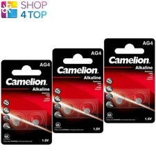 6 CAMELION AG4 LR626 ALKALINE BATTERIES LR66 377 G4 1.5V 2BL 18mAh EXP 2026 NEW