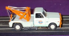 Tyco Gulf Oil Tow truck,hoslotcar metal,TCRchassisW/guidePin,custom