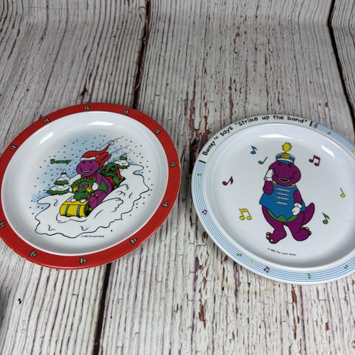 The Lyons Group 1993 Barney And Baby Bop Plate & 1992 “Strike Up The Band” Plate